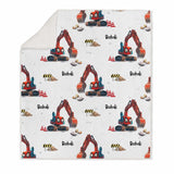 boys construction sherpa blankets