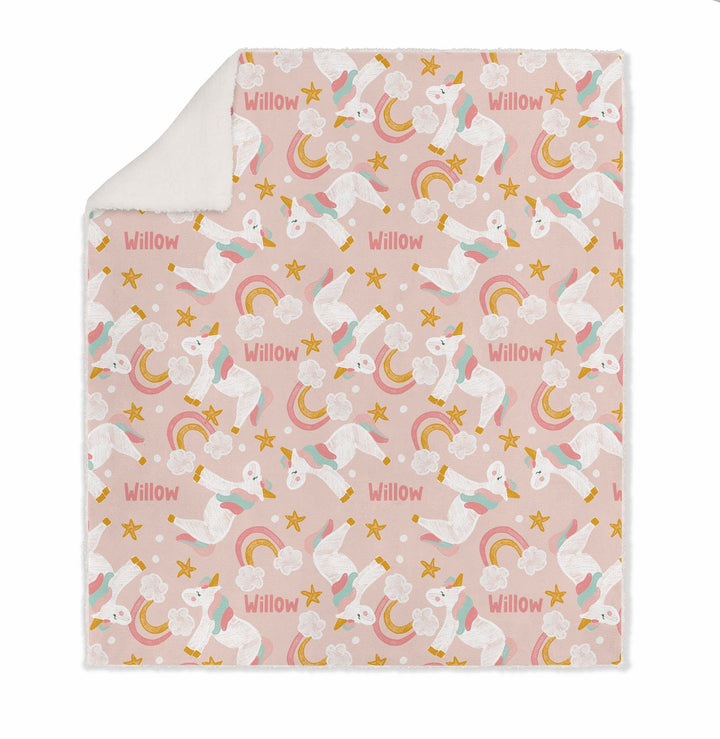KIDS SHERPA BLANKET WITH NAME
