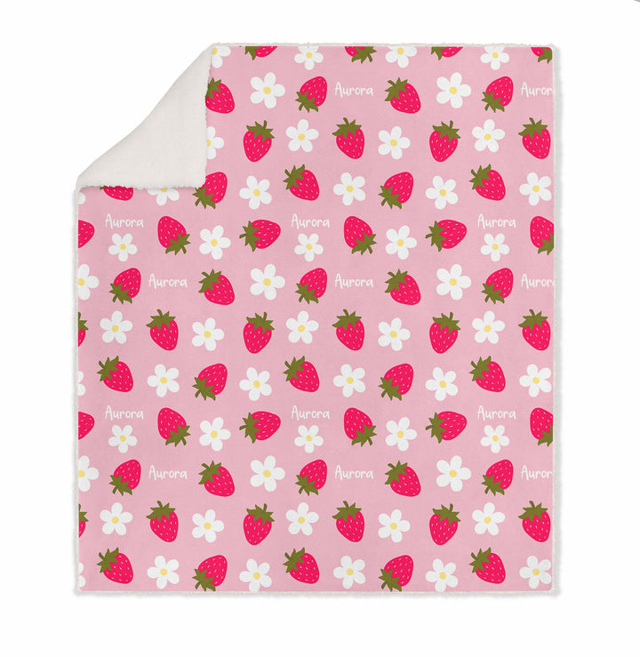 STRAWBERRY BLANKET FOR KIDS PERSONALISED