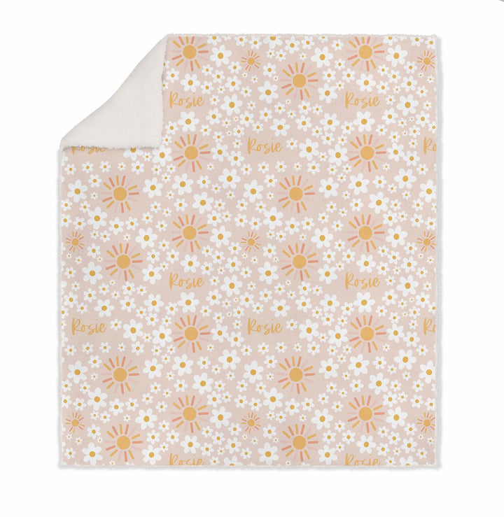 SUNSHINE DAISY SHERPA BLANKET