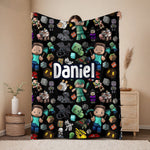 Personalised minecraft Blanket – Boys Adventure Design