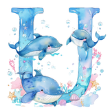 Whale Initial Hooded Towel