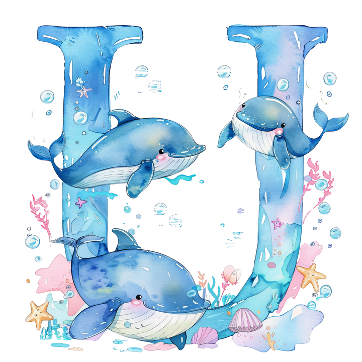 Whale Initial Hooded Towel