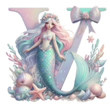 Mermaid Initial Hooded Towel