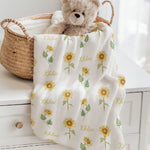 sunflower personalised baby blankets