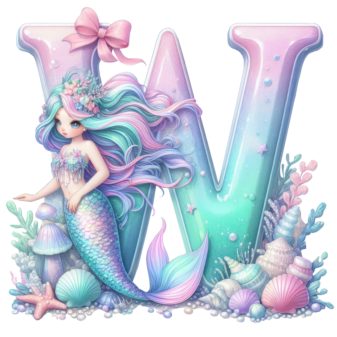 Mermaid Initial Hooded Towel