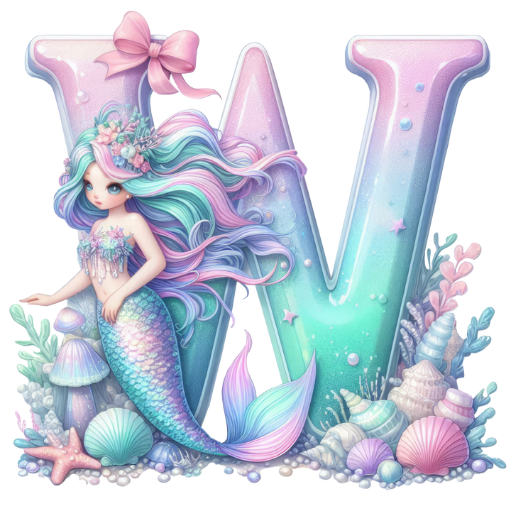Mermaid Initial Hooded Towel