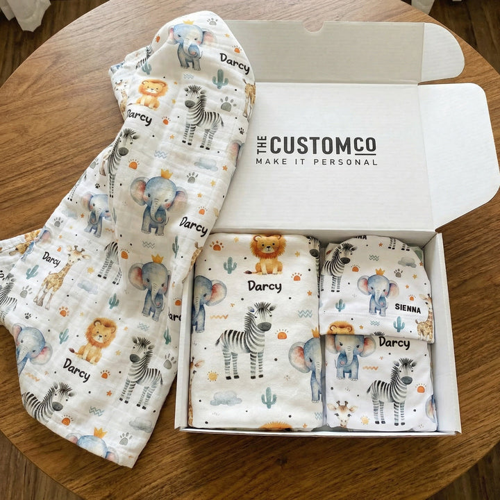 Personalised Swaddle & Blanket Bundle