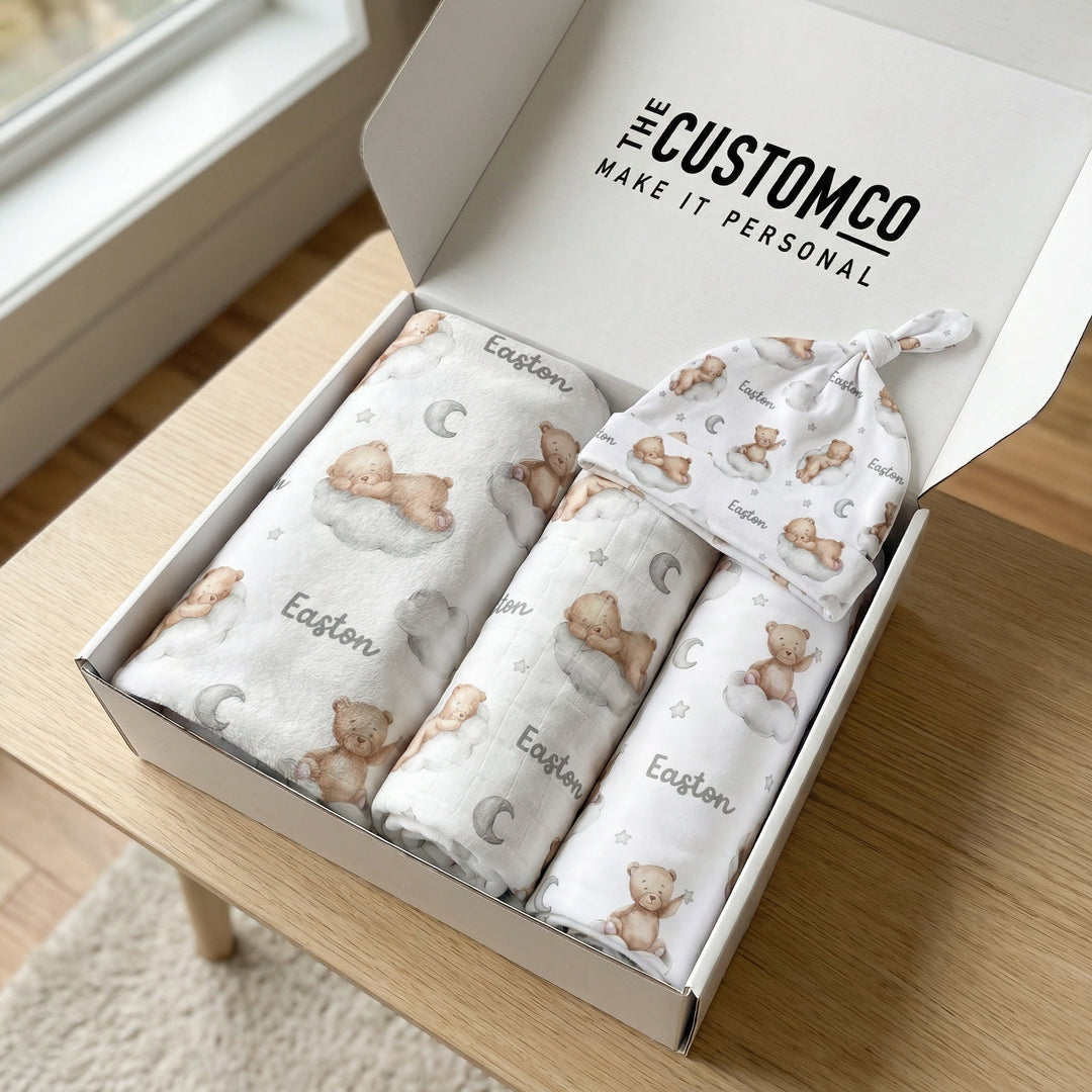 Personalised Newborn Essentials Gift Bundle