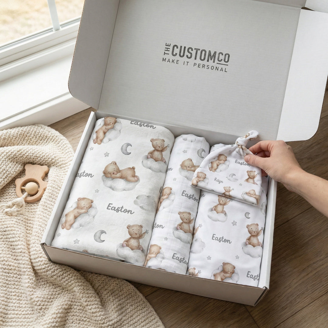 Personalised Newborn Essentials Gift Bundle