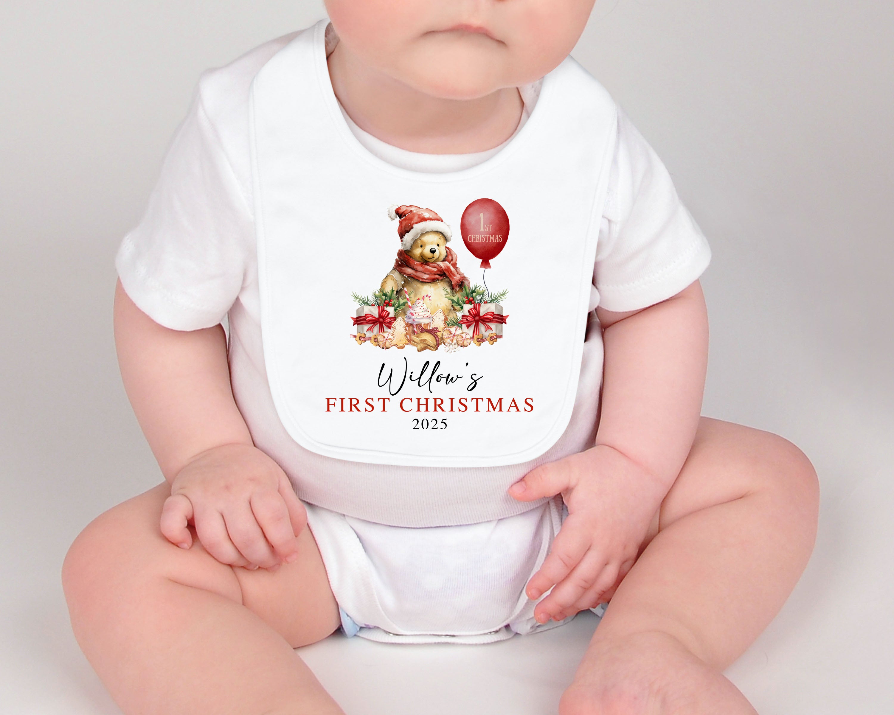 Winnie The Pooh Christmas Bib