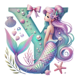 Mermaid Initial Hooded Towel