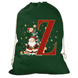 Initial Christmas Drawstring Sack - Santa Claus