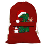 Initial Christmas Drawstring Sack - Reindeer